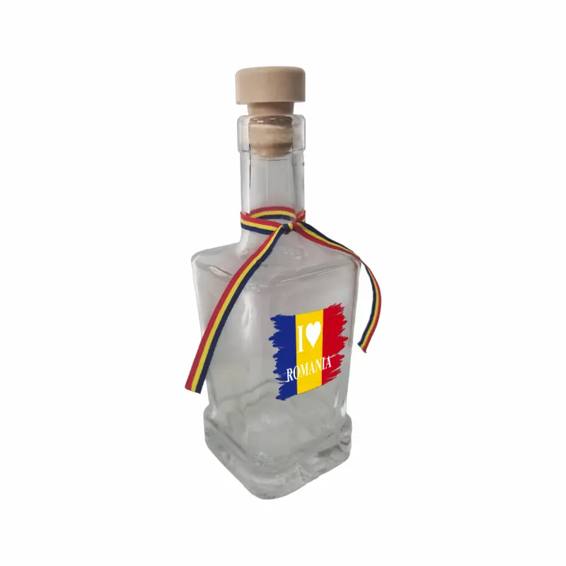 I love romania, sticla cu mesaj patrata, 250 ml, model divgs318 10